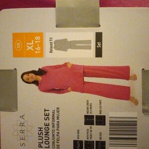 Serra Pink Plush Lounge Pajama Set Size XL 16-18